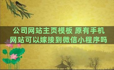 公司网站主页模板 原有手机网站可以嫁接到微信小程序吗